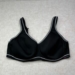 Freya Active Black Unlined Underwire Sports Black Bra Women's Size‎ 38 DD *FLAW*